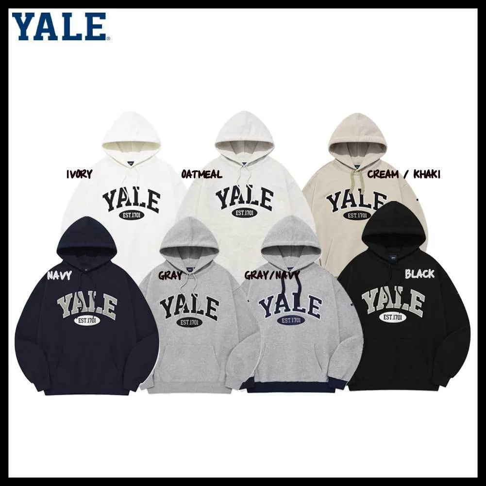 YALE  |Unisex Street Style Long Sleeves Plain Cotton Oversized Logo