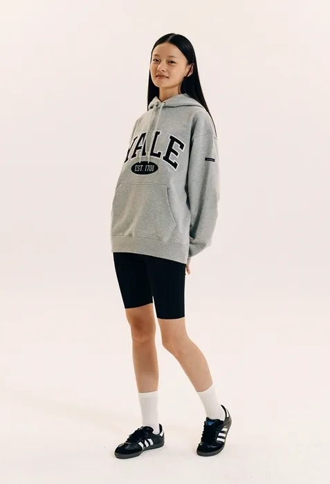 YALE  |Unisex Street Style Long Sleeves Plain Cotton Oversized Logo