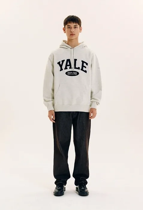 YALE  |Unisex Street Style Long Sleeves Plain Cotton Oversized Logo