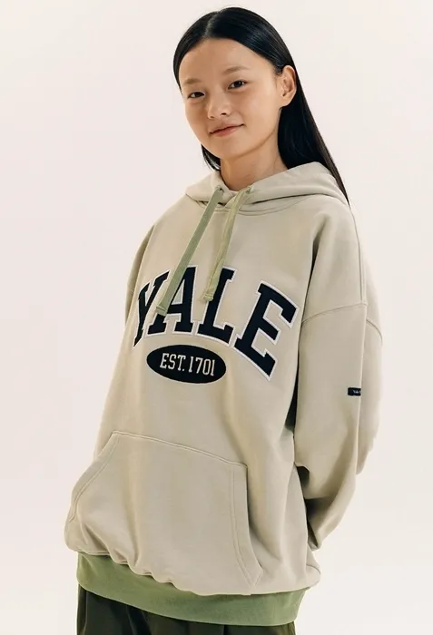 YALE  |Unisex Street Style Long Sleeves Plain Cotton Oversized Logo