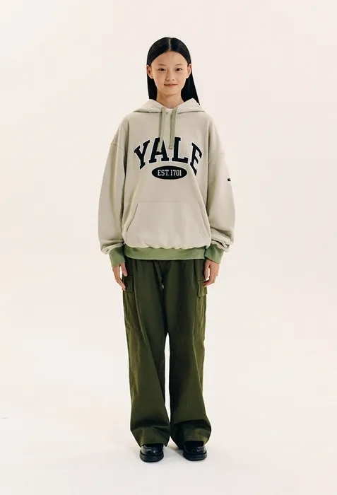 YALE  |Unisex Street Style Long Sleeves Plain Cotton Oversized Logo