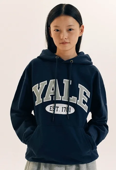 YALE  |Unisex Street Style Long Sleeves Plain Cotton Oversized Logo