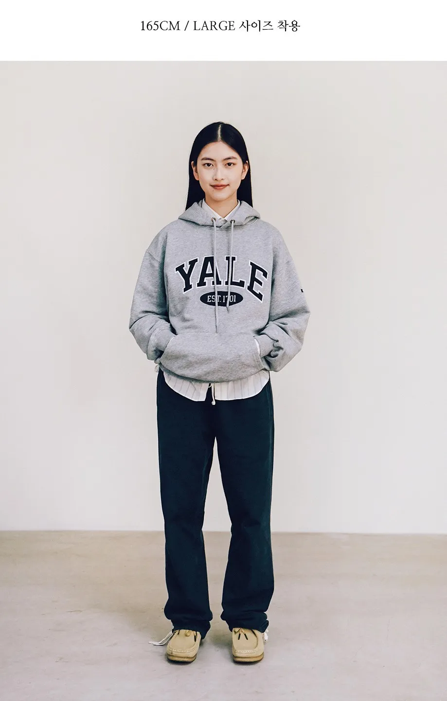 YALE  |Unisex Street Style Long Sleeves Plain Cotton Oversized Logo