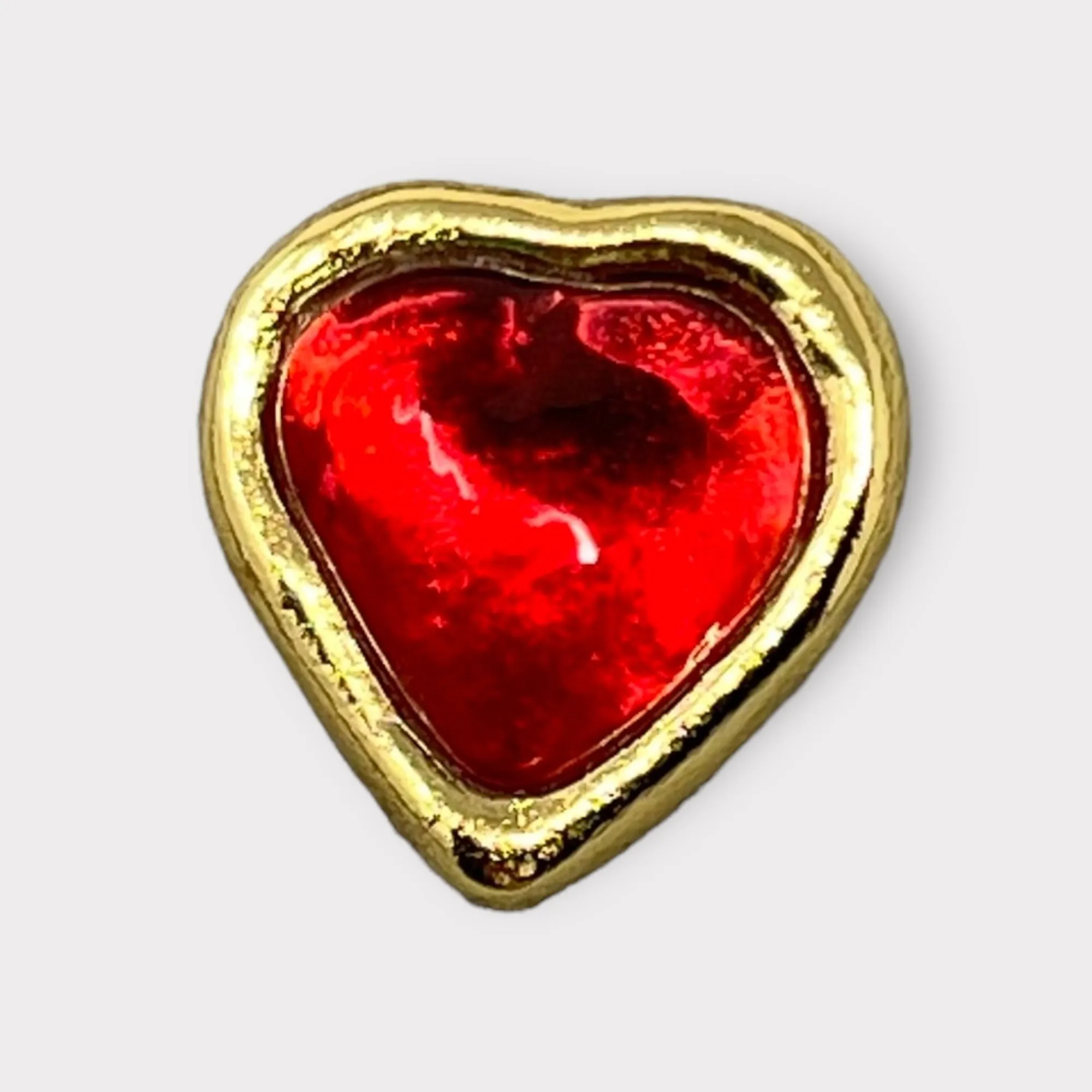 YSL Poured Glass Heart Brooch